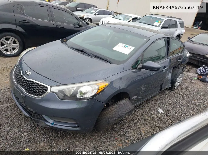 2016 Kia Forte Lx VIN: KNAFK4A67G5567119 Lot: 40205729