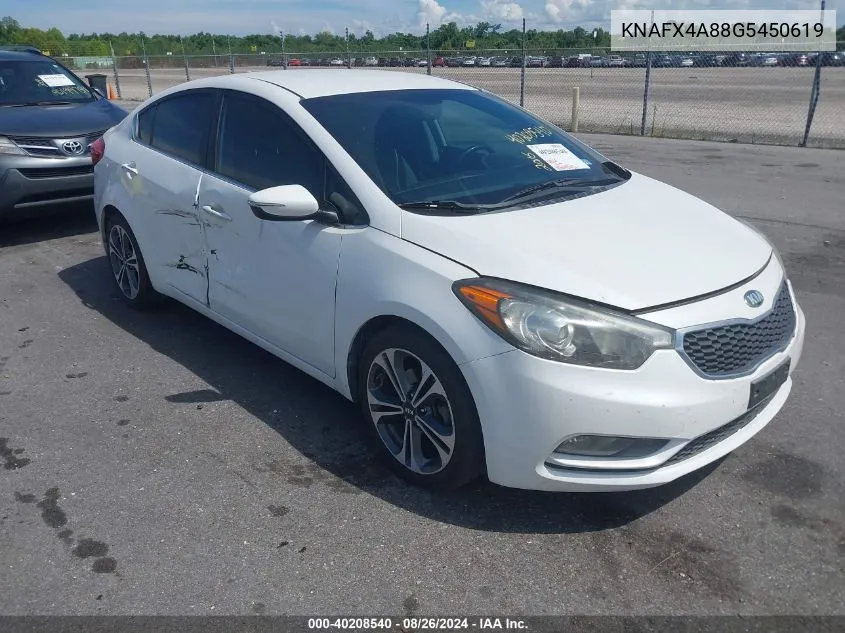 2016 Kia Forte Ex VIN: KNAFX4A88G5450619 Lot: 40208540