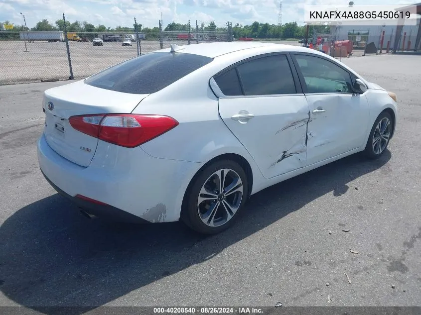 2016 Kia Forte Ex VIN: KNAFX4A88G5450619 Lot: 40208540