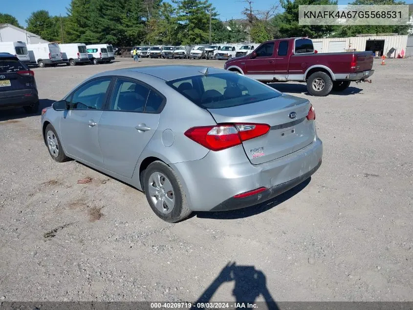 2016 Kia Forte Lx VIN: KNAFK4A67G5568531 Lot: 40209719