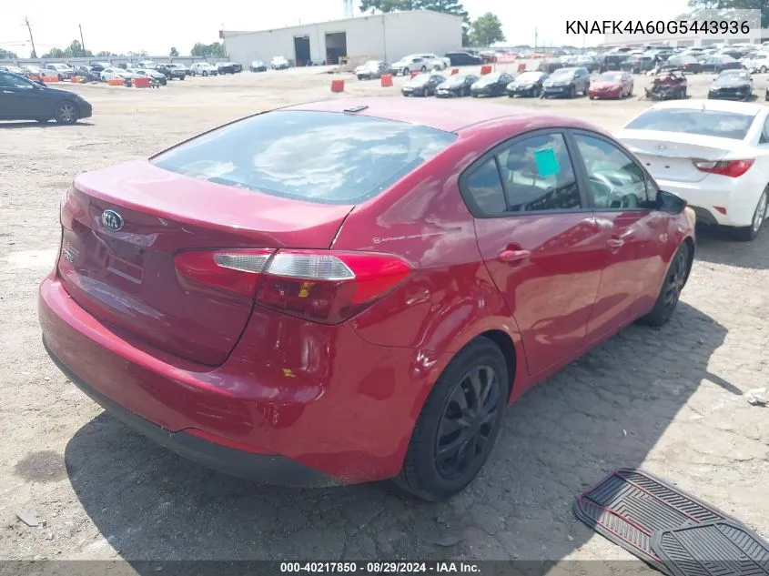 2016 Kia Forte Lx VIN: KNAFK4A60G5443936 Lot: 40217850