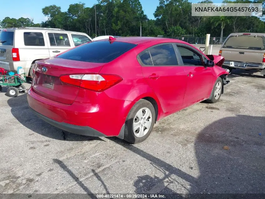 2016 Kia Forte Lx VIN: KNAFK4A64G5457693 Lot: 40221474