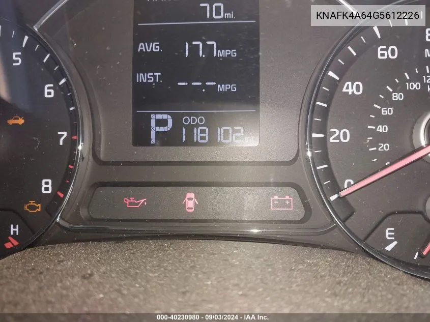 KNAFK4A64G5612226 2016 Kia Forte Lx