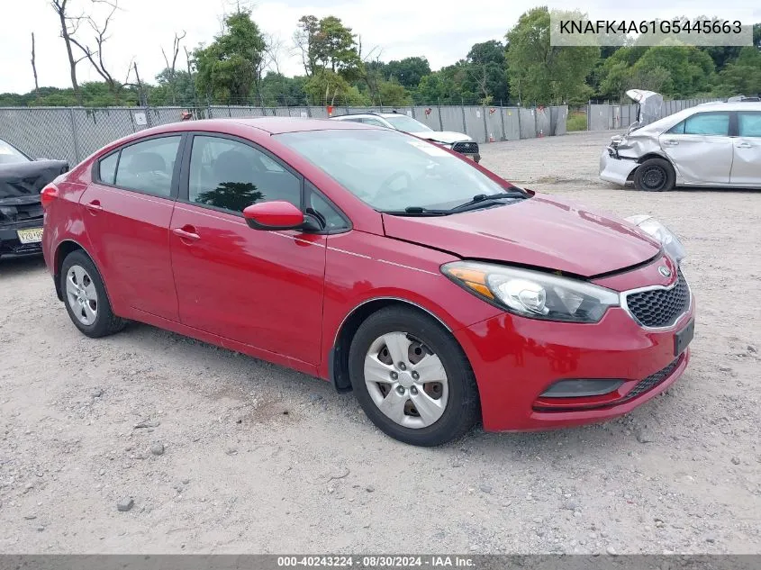 2016 Kia Forte Lx VIN: KNAFK4A61G5445663 Lot: 40243224