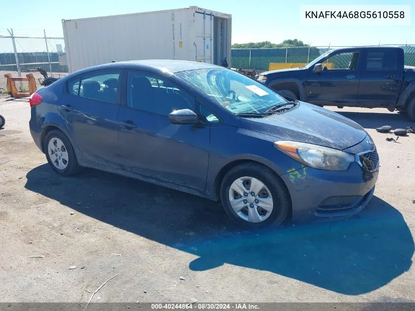 2016 Kia Forte Lx VIN: KNAFK4A68G5610558 Lot: 40244864