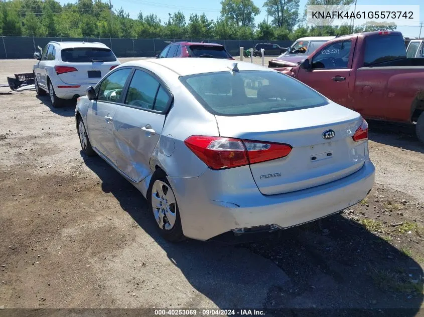 2016 Kia Forte Lx VIN: KNAFK4A61G5573742 Lot: 40253069