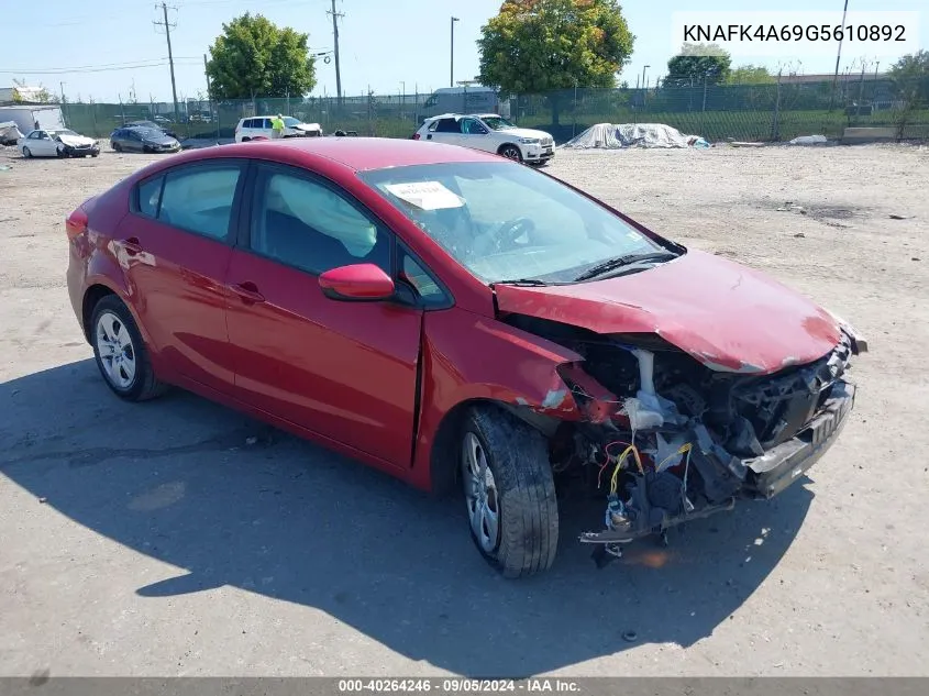 2016 Kia Forte Lx VIN: KNAFK4A69G5610892 Lot: 40264246