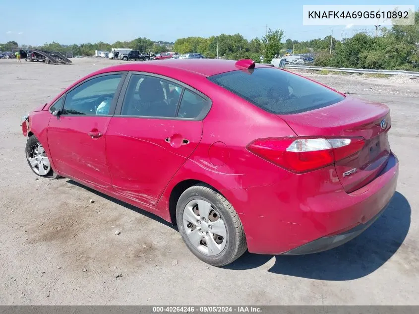 KNAFK4A69G5610892 2016 Kia Forte Lx