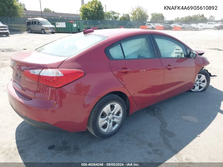 KNAFK4A69G5610892 2016 Kia Forte Lx