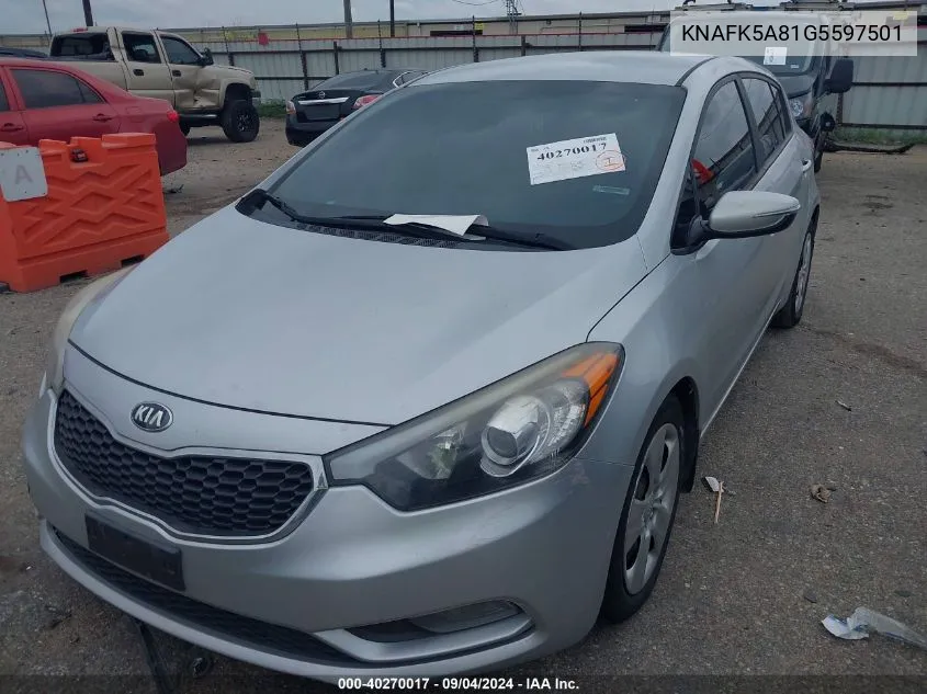 KNAFK5A81G5597501 2016 Kia Forte Lx