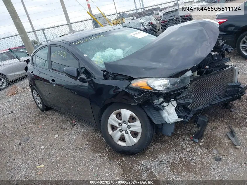 KNAFK4A66G5511124 2016 Kia Forte Lx