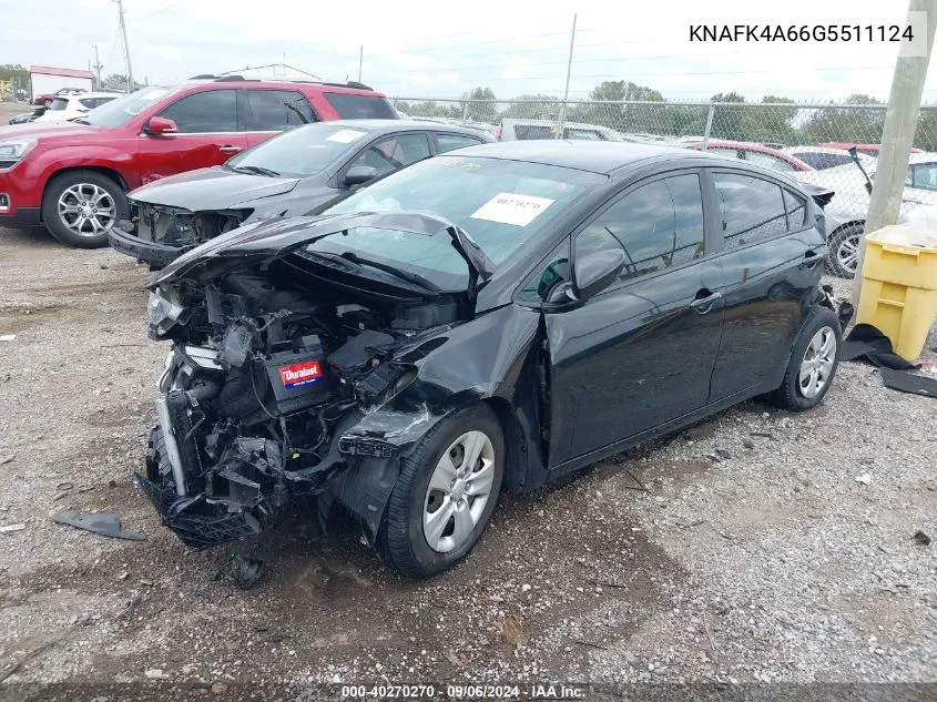 KNAFK4A66G5511124 2016 Kia Forte Lx