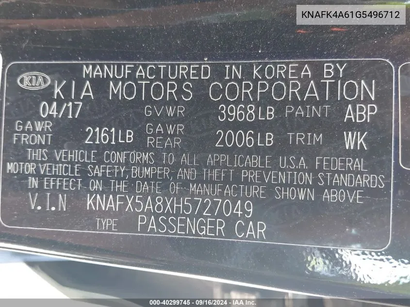 KNAFK4A61G5496712 2016 Kia Forte Lx