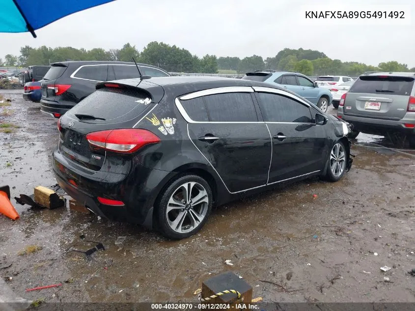 KNAFX5A89G5491492 2016 Kia Forte Ex