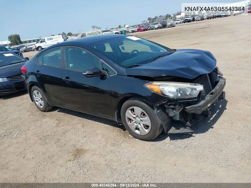 2016 Kia Forte Lx VIN: KNAFX4A63G5543384 Lot: 40345294