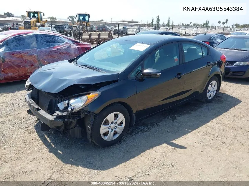 2016 Kia Forte Lx VIN: KNAFX4A63G5543384 Lot: 40345294