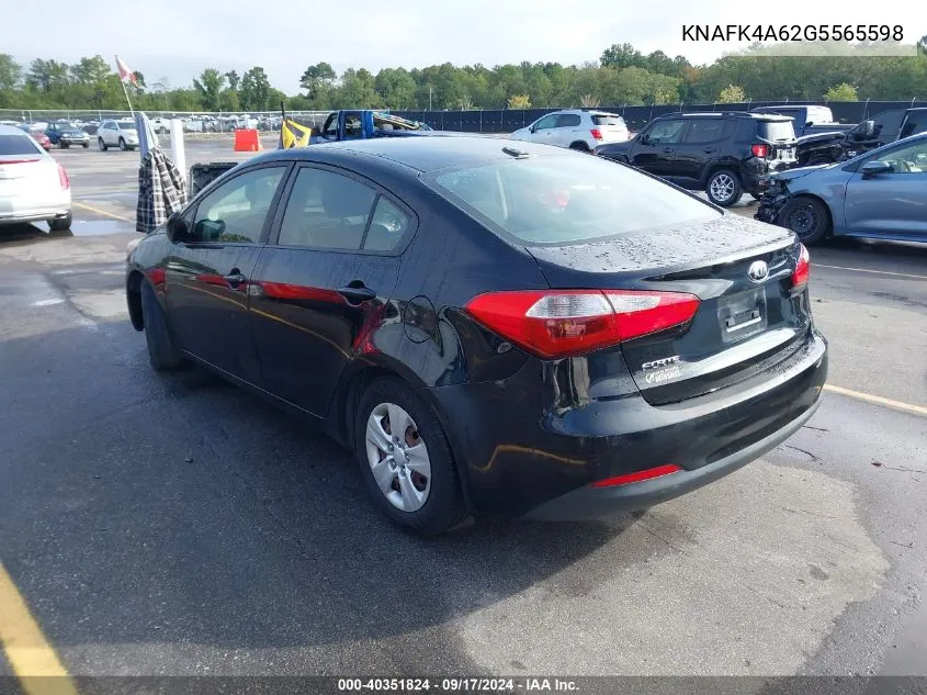 KNAFK4A62G5565598 2016 Kia Forte Lx