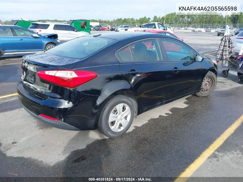 KNAFK4A62G5565598 2016 Kia Forte Lx