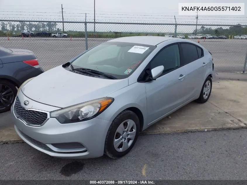 2016 Kia Forte Lx VIN: KNAFK4A60G5571402 Lot: 40372088