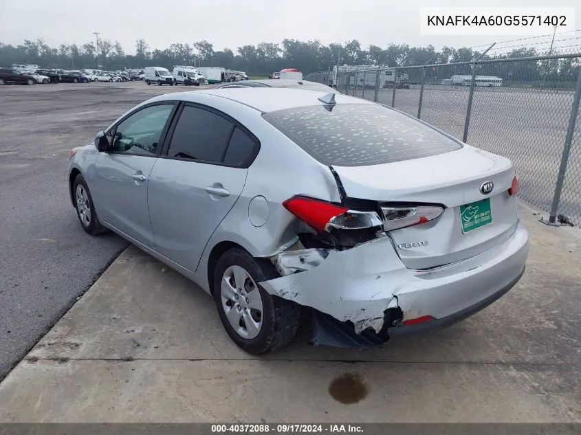 2016 Kia Forte Lx VIN: KNAFK4A60G5571402 Lot: 40372088