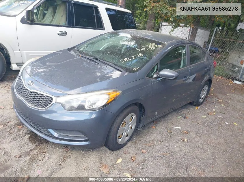 2016 Kia Forte Lx VIN: KNAFK4A61G5586278 Lot: 40385986