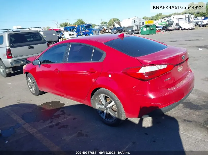 KNAFK4A61G5544922 2016 Kia Forte Lx