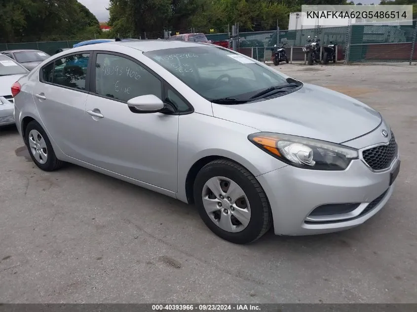 KNAFK4A62G5486514 2016 Kia Forte Lx