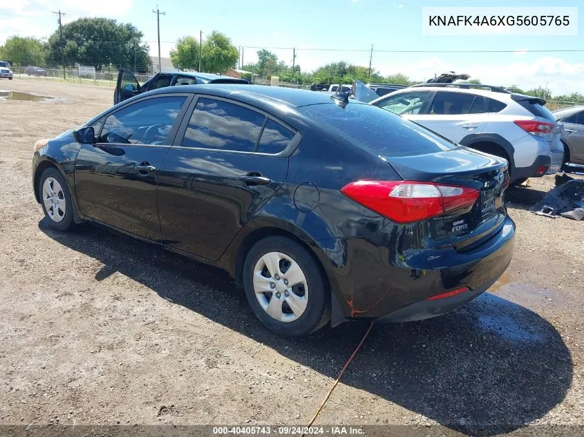 2016 Kia Forte Lx VIN: KNAFK4A6XG5605765 Lot: 40405743