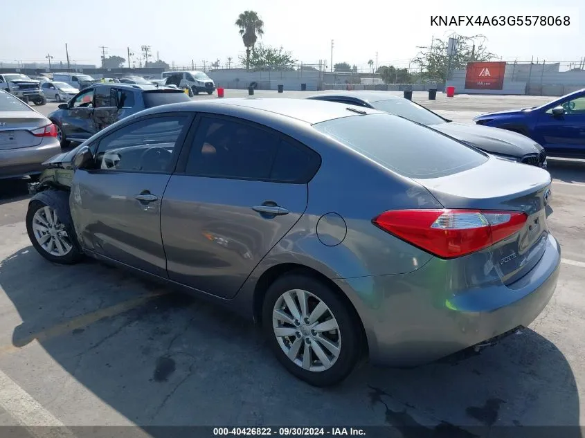 KNAFX4A63G5578068 2016 Kia Forte Lx