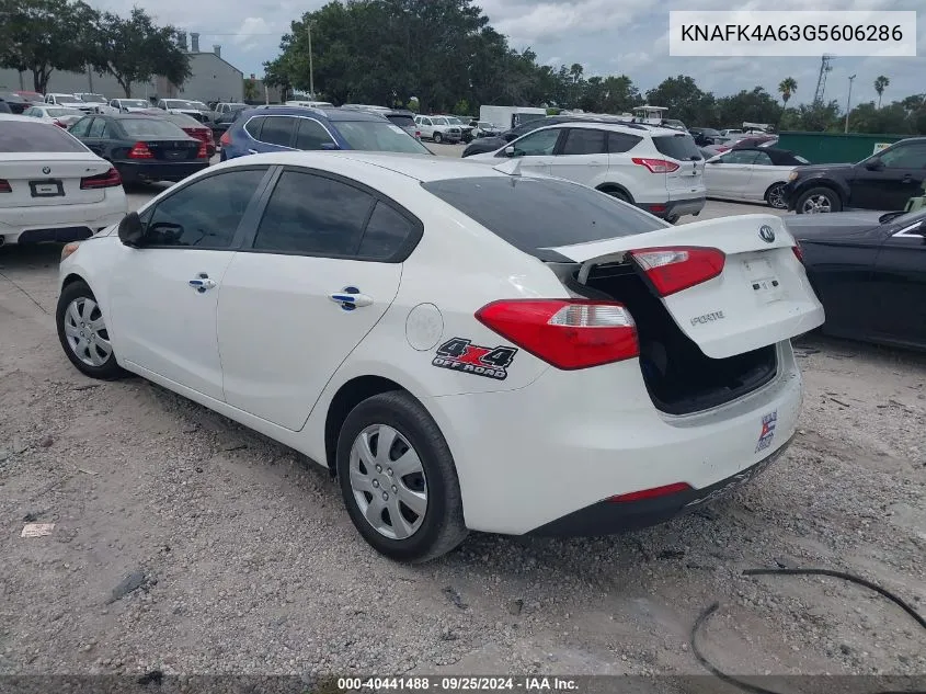 2016 Kia Forte Lx VIN: KNAFK4A63G5606286 Lot: 40441488