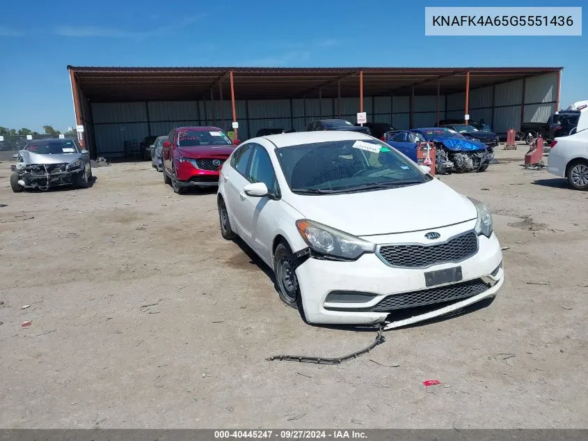 KNAFK4A65G5551436 2016 Kia Forte Lx