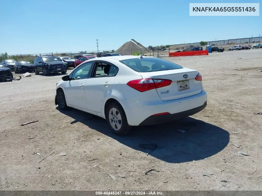 KNAFK4A65G5551436 2016 Kia Forte Lx