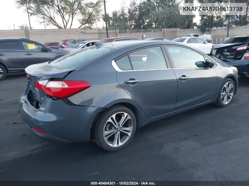 KNAFZ4A87G5613738 2016 Kia Forte Ex