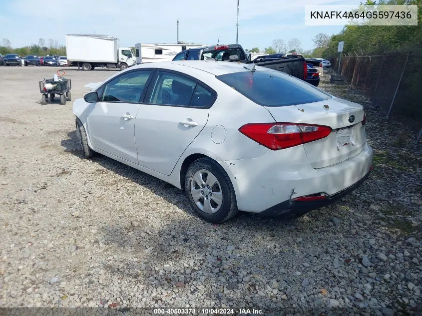 KNAFK4A64G5597436 2016 Kia Forte Lx