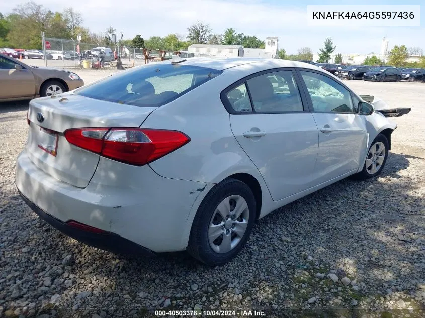 2016 Kia Forte Lx VIN: KNAFK4A64G5597436 Lot: 40503378