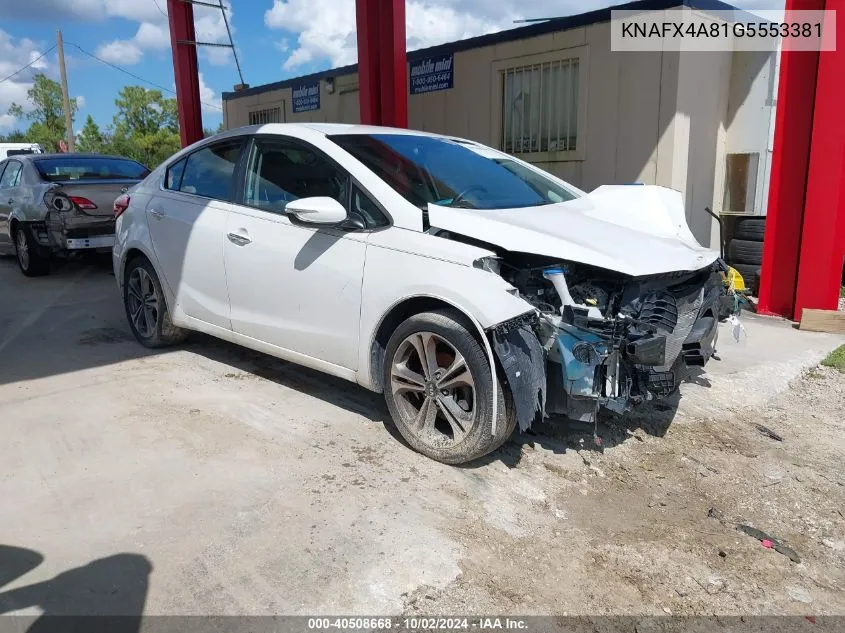 2016 Kia Forte Ex VIN: KNAFX4A81G5553381 Lot: 40508668