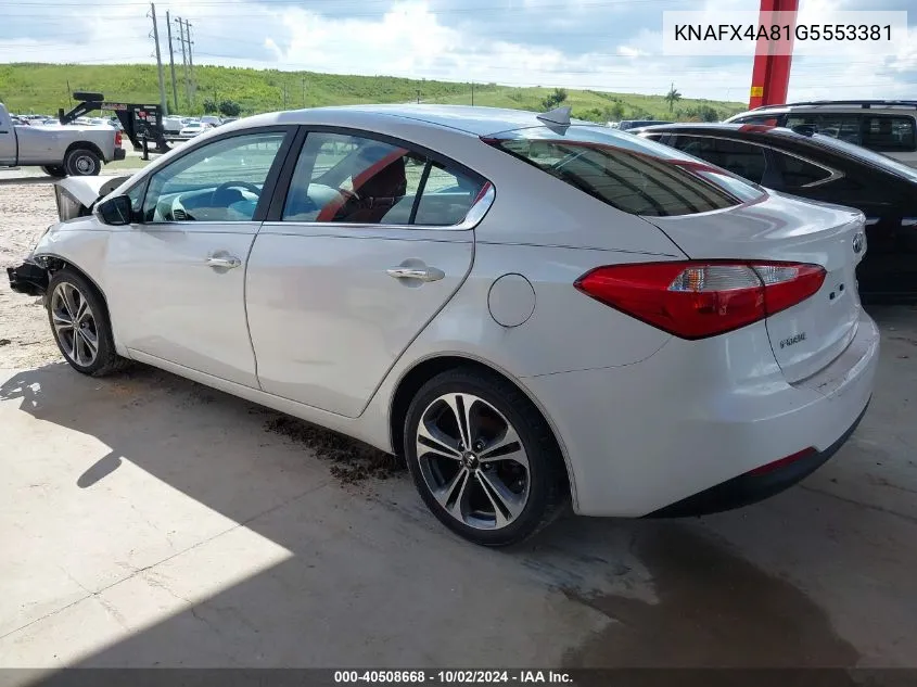 KNAFX4A81G5553381 2016 Kia Forte Ex