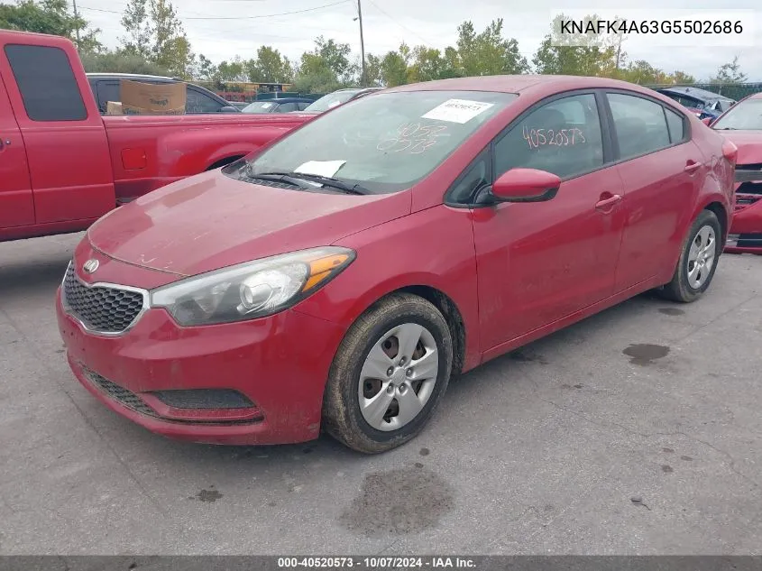 2016 Kia Forte Lx VIN: KNAFK4A63G5502686 Lot: 40520573