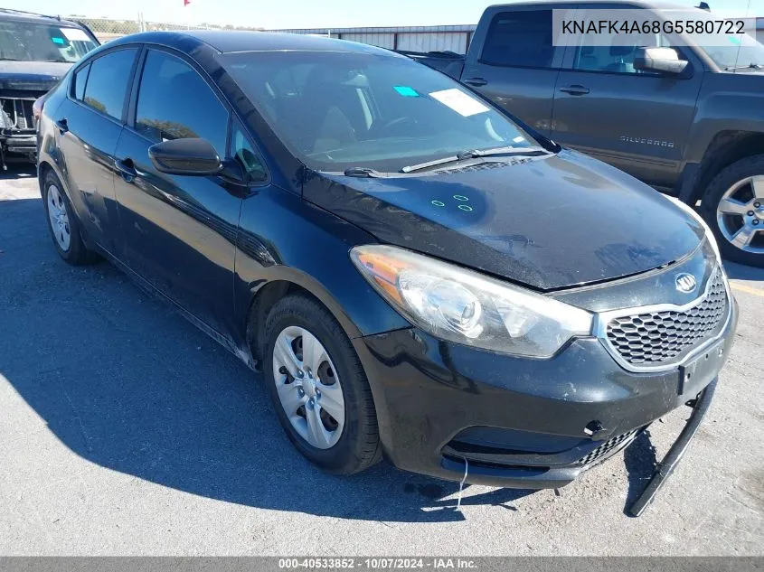 2016 Kia Forte Lx VIN: KNAFK4A68G5580722 Lot: 40533852