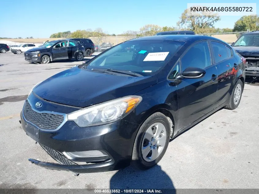 2016 Kia Forte Lx VIN: KNAFK4A68G5580722 Lot: 40533852