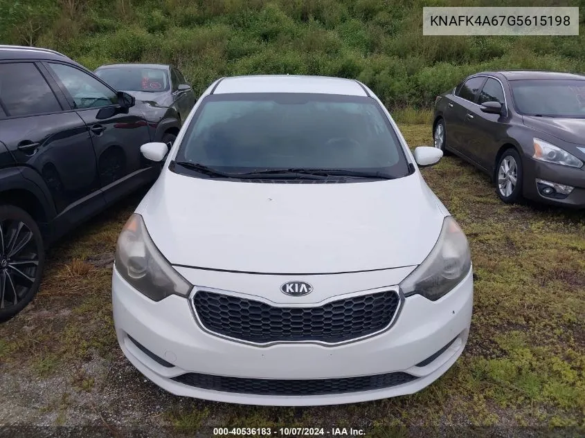 2016 Kia Forte Lx VIN: KNAFK4A67G5615198 Lot: 40536183