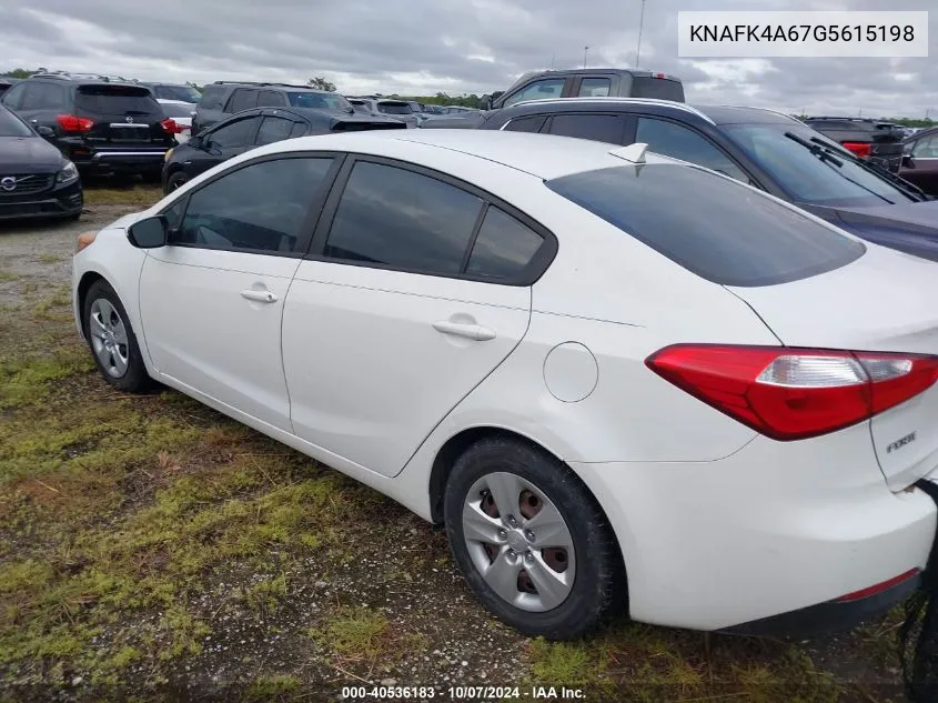 2016 Kia Forte Lx VIN: KNAFK4A67G5615198 Lot: 40536183