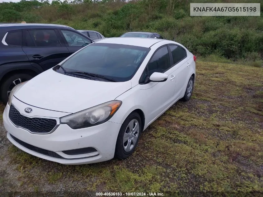 2016 Kia Forte Lx VIN: KNAFK4A67G5615198 Lot: 40536183