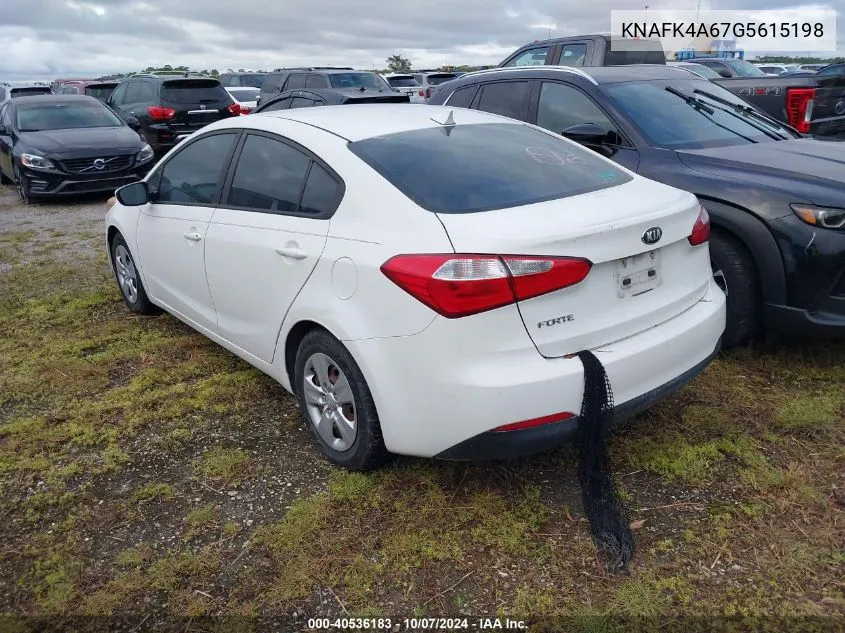 2016 Kia Forte Lx VIN: KNAFK4A67G5615198 Lot: 40536183