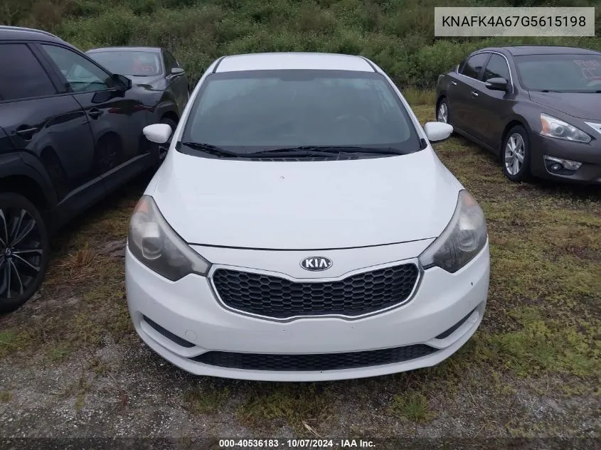 2016 Kia Forte Lx VIN: KNAFK4A67G5615198 Lot: 40536183