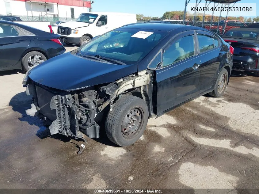 2016 Kia Forte Lx VIN: KNAFK4A63G5531086 Lot: 40699631