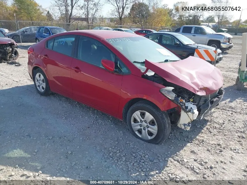 2016 Kia Forte Lx VIN: KNAFK4A68G5507642 Lot: 40709651