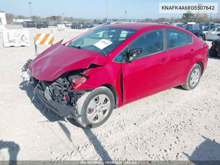 2016 Kia Forte Lx VIN: KNAFK4A68G5507642 Lot: 40709651