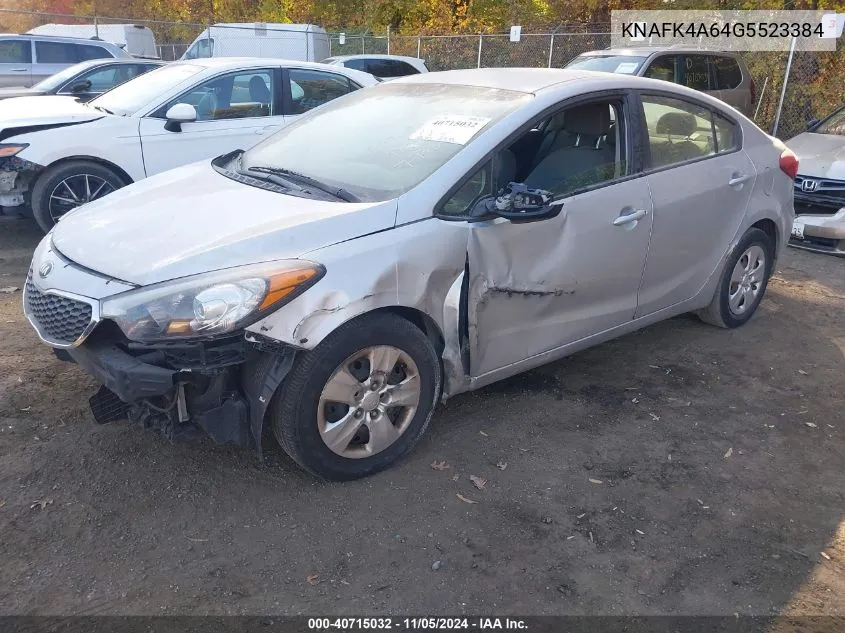 2016 Kia Forte Lx VIN: KNAFK4A64G5523384 Lot: 40715032