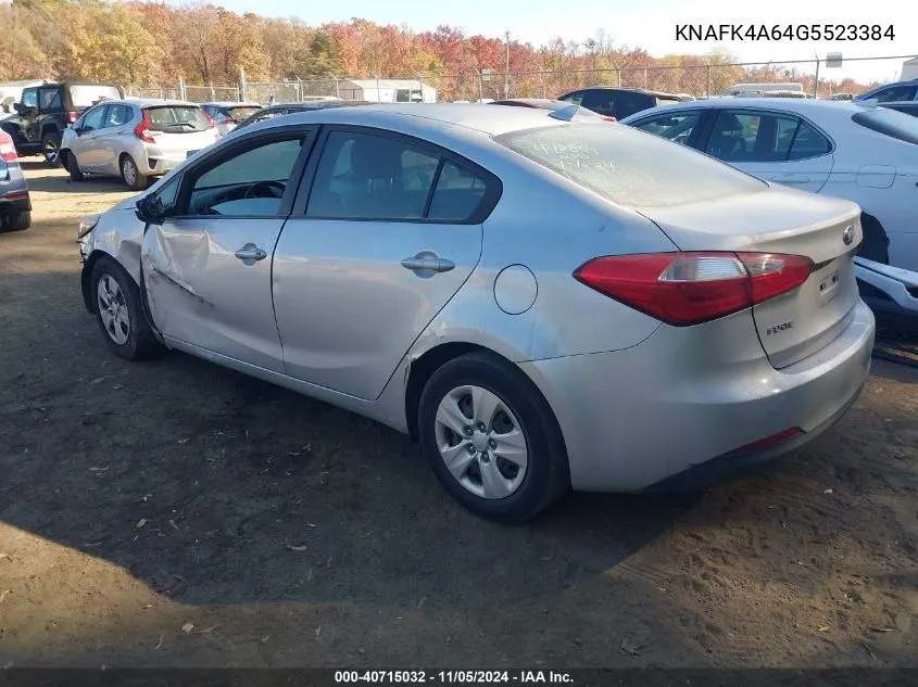 2016 Kia Forte Lx VIN: KNAFK4A64G5523384 Lot: 40715032